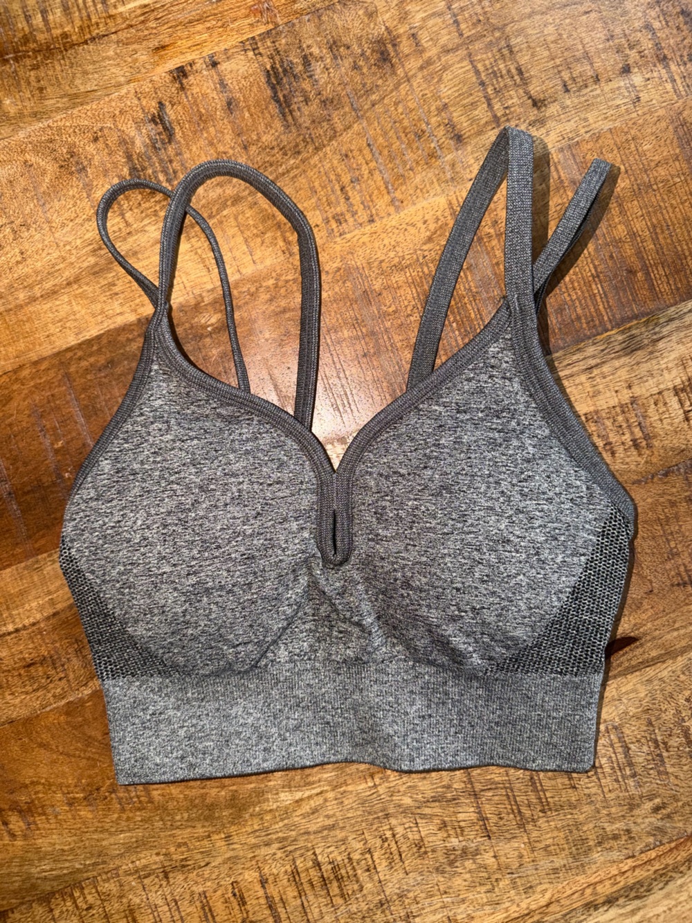 Zella Gray Padded Seamless Sports Bralette